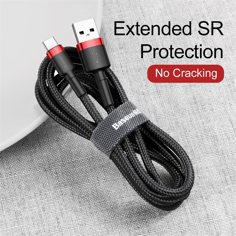 Ảnh Cáp Sạc Nhanh Baseus Dây Sạc USB sang Type-C  cho Xiaomi redmi Samsung S7 S8 S9 dài 0.5m 1m 2m 1