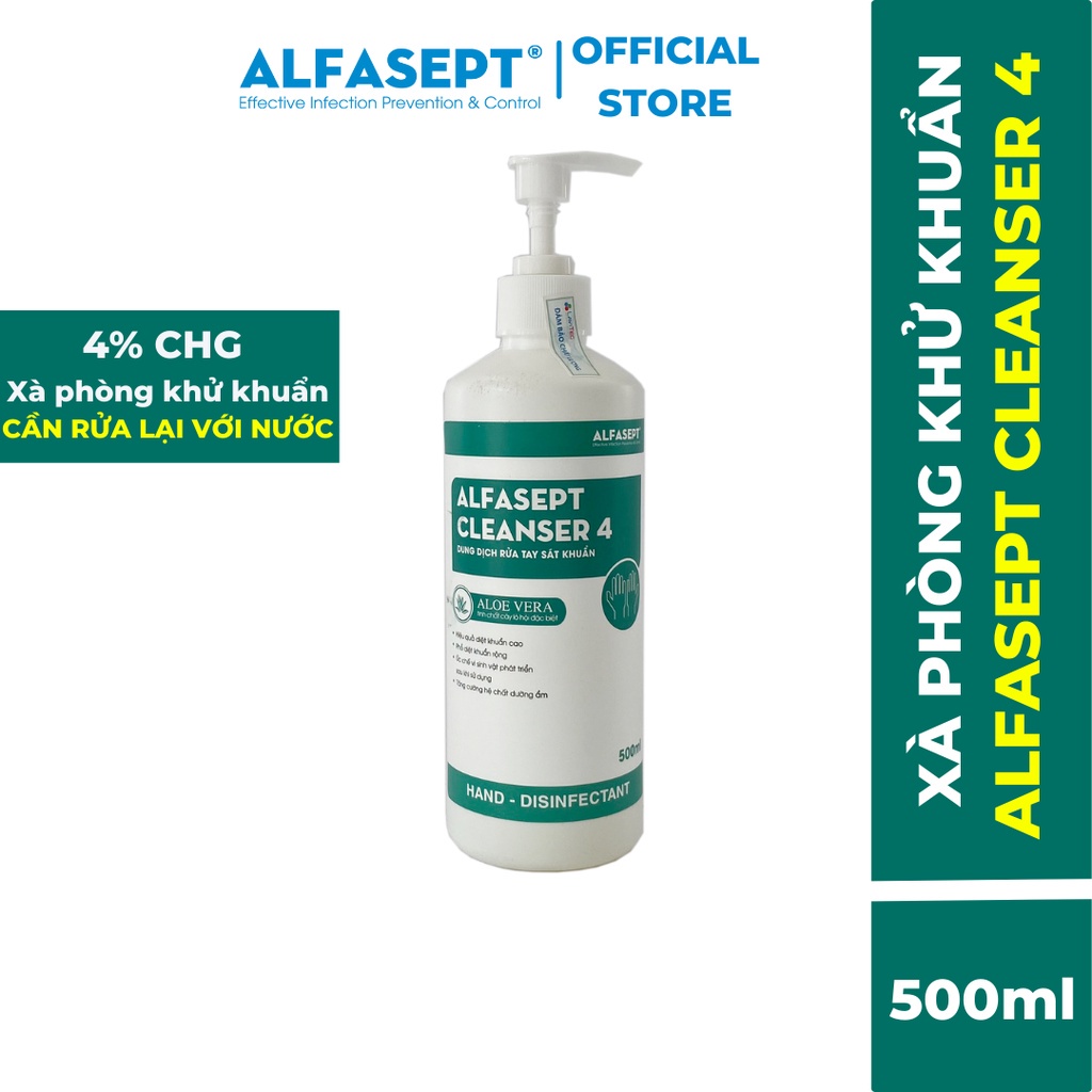 Mô tả Xà Phòng Rửa Tay ALFASEPT Cleanser 4 Giúp Khử Khuẩn Nhanh Chóng, Tăng Cường Khả Năng Giữ Ẩm Cho Da Lọ 500ml - 1