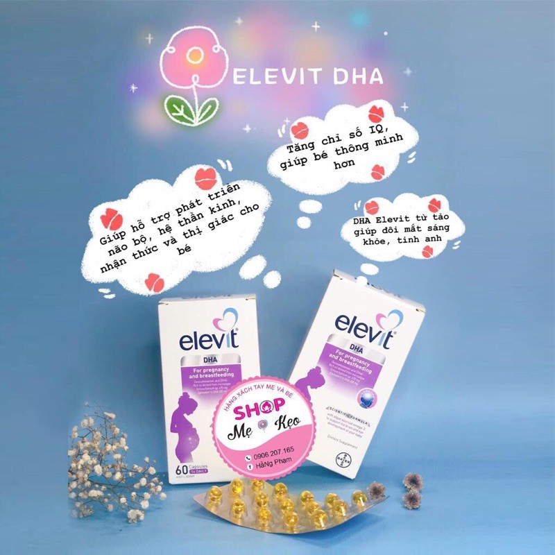 (Date 2028+Tem Chemist) Elevit DHA bầu, Viên uống Elevit DHA & Choline For Pregnancy and Breastfeeding của Úc 60 viên