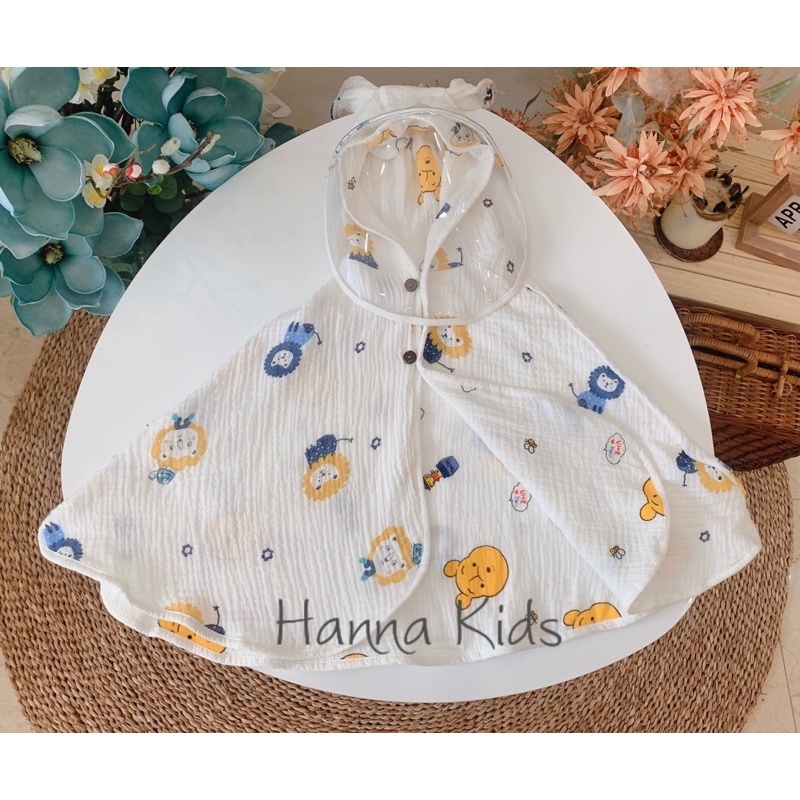 Áo Choàng 2 Lớp 2 Mặt Xô Hàn Muslin Cho Bé Kèm Tấm Chắn Giọt Bắn Tiện Lợi Mềm Mịn Liena'S Closet