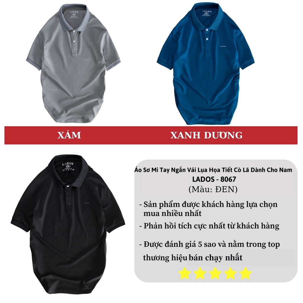 Mô tả Áo thun có cổ nam (polo) nhiều màu LADOS - 39084 chất vải dày dặn thấm hút mồ hôi - 3