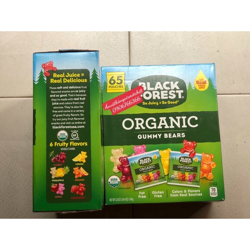 [Date Đẹp 01/2025]Kẹo Dẻo Hữu Cơ Black Forest Gummy Bears 1.47Kg (Hộp