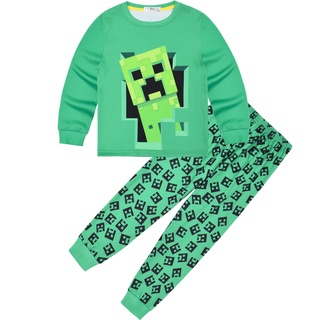 Bộ đồ ngủ Minecraft cho bé trai Bộ quà tặng dài tay 2 mảnh