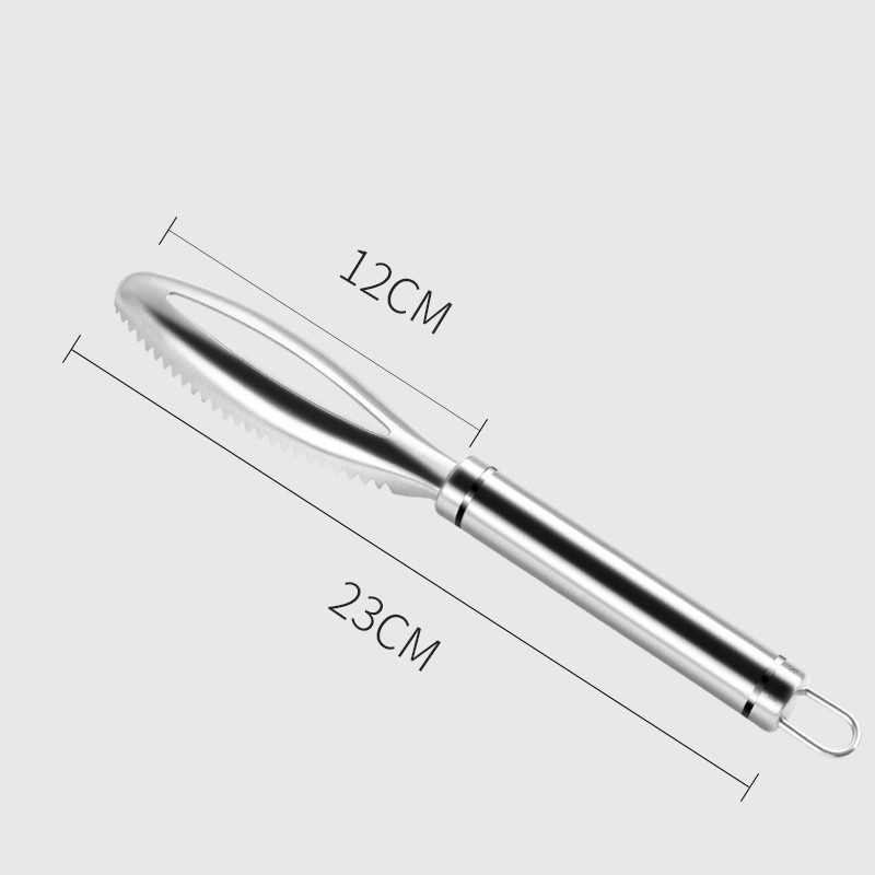 Công cụ khử vảy cá chuyên nghiệp bằng thép không gỉ 304 - Professional 304 Stainless Steel Fish Scaler Tool (Durable & Safe Design, Easy Clean Fish Skin Remover)