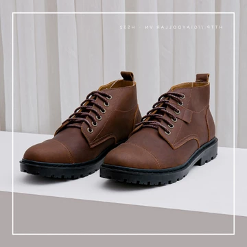 giày đốc, giày đốc da bò, giày đốc da thật, giày dr.marten, giày da bò, giày da thật, giày phượt, giày patina, H532