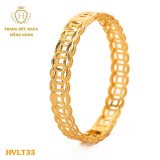 Lắc Tay, Vòng Tay Nữ Kim Tiền Trơn Xi Mạ Vàng Non Cao Cấp - Trang Sức Hava Hong Kong - HVLT33