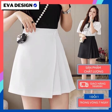 Chân váy nữ ngắn xếp ly xẻ tà chéo lưng cao chữ a,chân váy tennis xếp li nhỏ có lót CV14