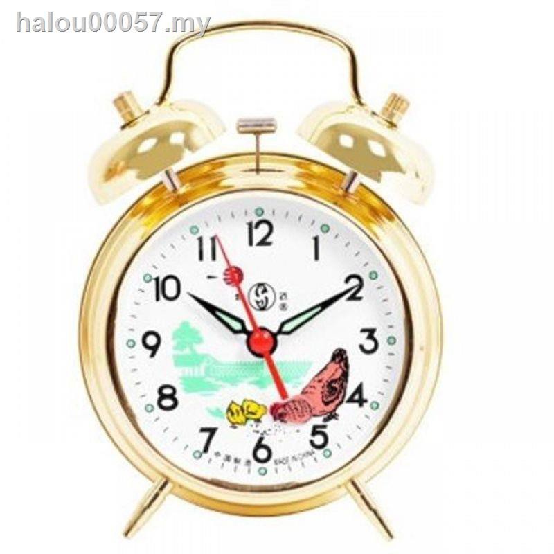 ✠♟Đồng hồ báo thức cơ học Hefei Hướng dẫn sử dụng cuộn dây kiểu cũ Phong trào đồng kim loại Báo động đầu giường học sinh <