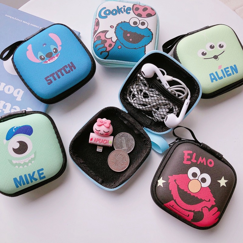 Phim hoạt hình Disney Túi xách tay Túi đựng dây cáp USB Mini Zipper Wallet Ví đựng tiền xu Hộp đựng Tài Nghệ