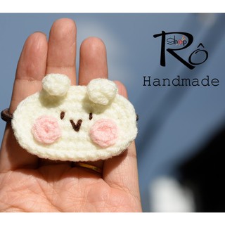Đồ cột tóc thỏ Stella Lou màu trắng đáng yêu cho nữ và bé gái 4cm|Dây buộc tóc xinh|Shop Rô Handmade