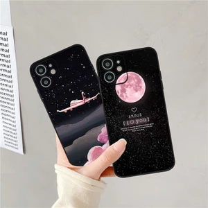 Ốp điện thoại nhựa cứng hình bầu trời lãng mạn cho iPhone 6 6s 7 8 X Plus 7Plus 11 12 13 Pro Promax XS XR XSMAX SE 2020