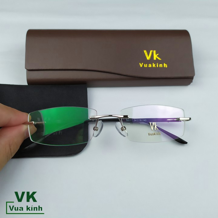 Gọng kính cận khoan không viền aluminum VK66