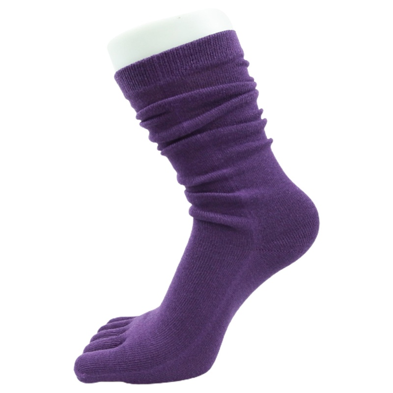 FL Nữ Xuân Thu Năm Ngón Tay Ống Dài Tất Màu Mềm Mại Thường Ngày Thoáng Khí Ngón Chân Tách Yoga Cotton Hosi