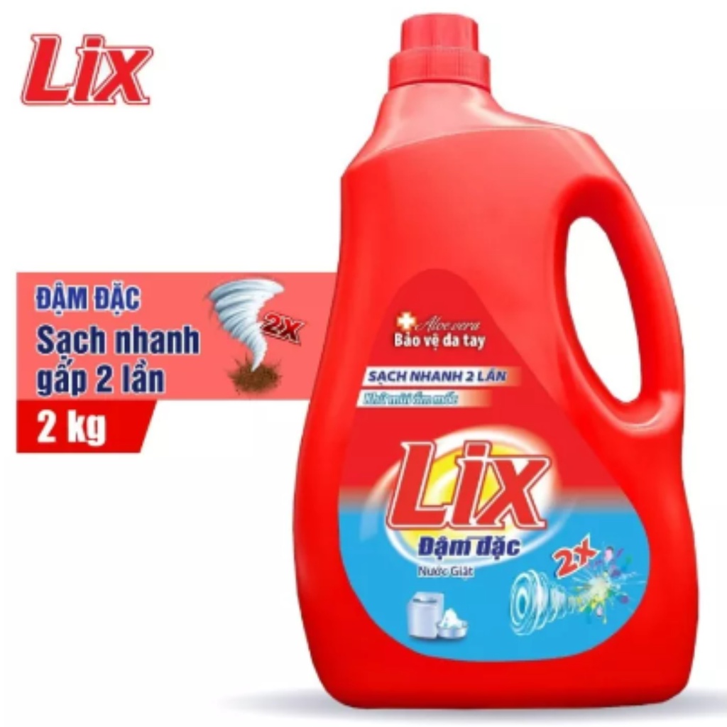 Ảnh Nước giặt Lix đậm đặc hương hoa chai 2kg làm sạch cực nhanh vết bẩn NG201 tăng gấp đôi sức mạnh giặt tẩy quần áo 1