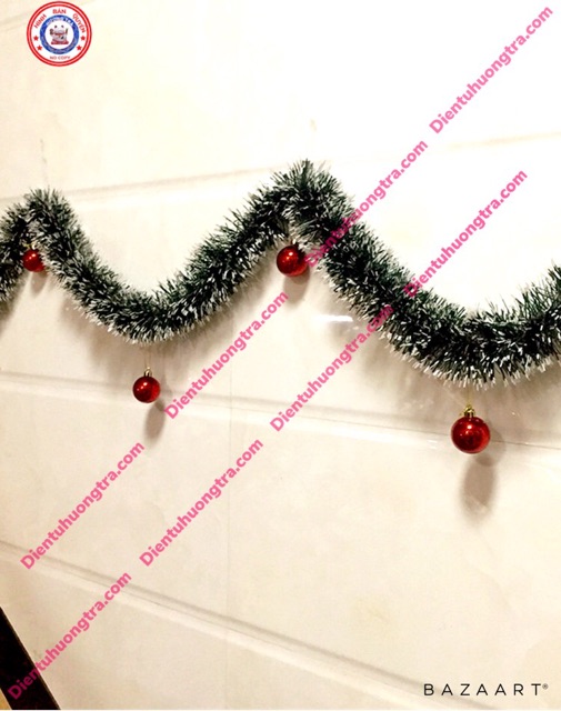 Dây đuôi chồn PHỦ TUYẾT trang trí noel dài 1,5m [dientuhuongtra]