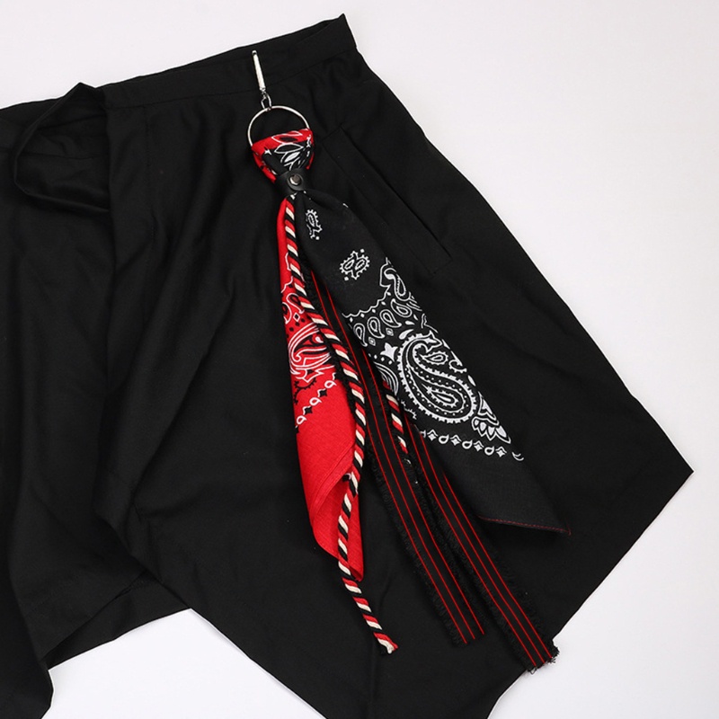 Vic Unisex Hip Hop Paisley Bandana Kerchief Ví Dây Xích Đá Punk Ruy Băng Biker Khăn Trùm Đầu Kim Loại Móc Khóa Túi Quần Jewe