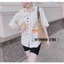 Set sơ mi gấu ngố cho nữ mặc ở nhà, mặc đi chơi, áo sơ mi, quần ngố ôm siêu HOT, siêu xinh