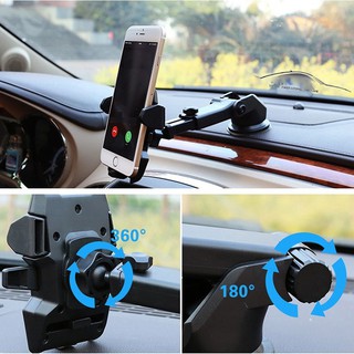 Giá Đỡ Điện Thoại Trên Ô Tô – Xoay 360 Độ - Gắn Được Trên Cả Taplo, Kính Và Khe Cửa Gió Điều Hòa