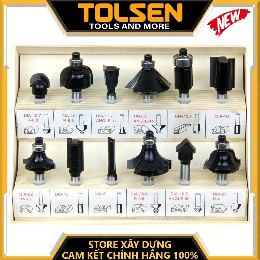 BỘ 12 MŨI ĐÁNH PHAY ROUTER TOLSEN 75680 - HÀNG CHÍNH HÃNG | Shopee Việt Nam