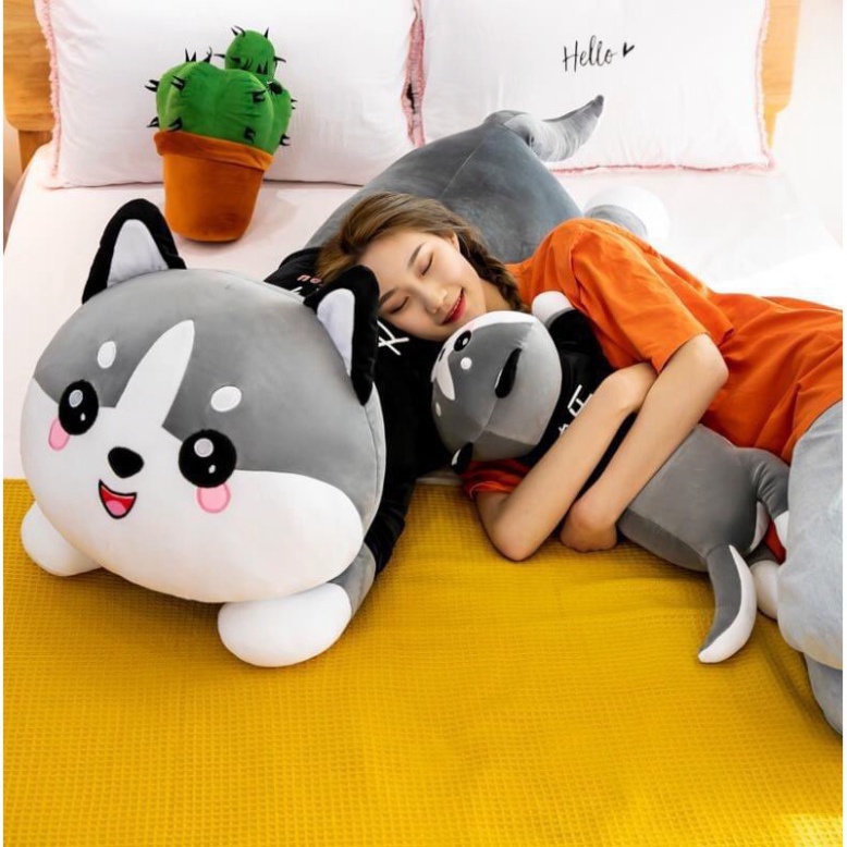 Mèo Bông Husky Siêu To Khổng Lồ, Siêu Dễ Thương Gấu Bông Dễ Thương Babi Mama G32