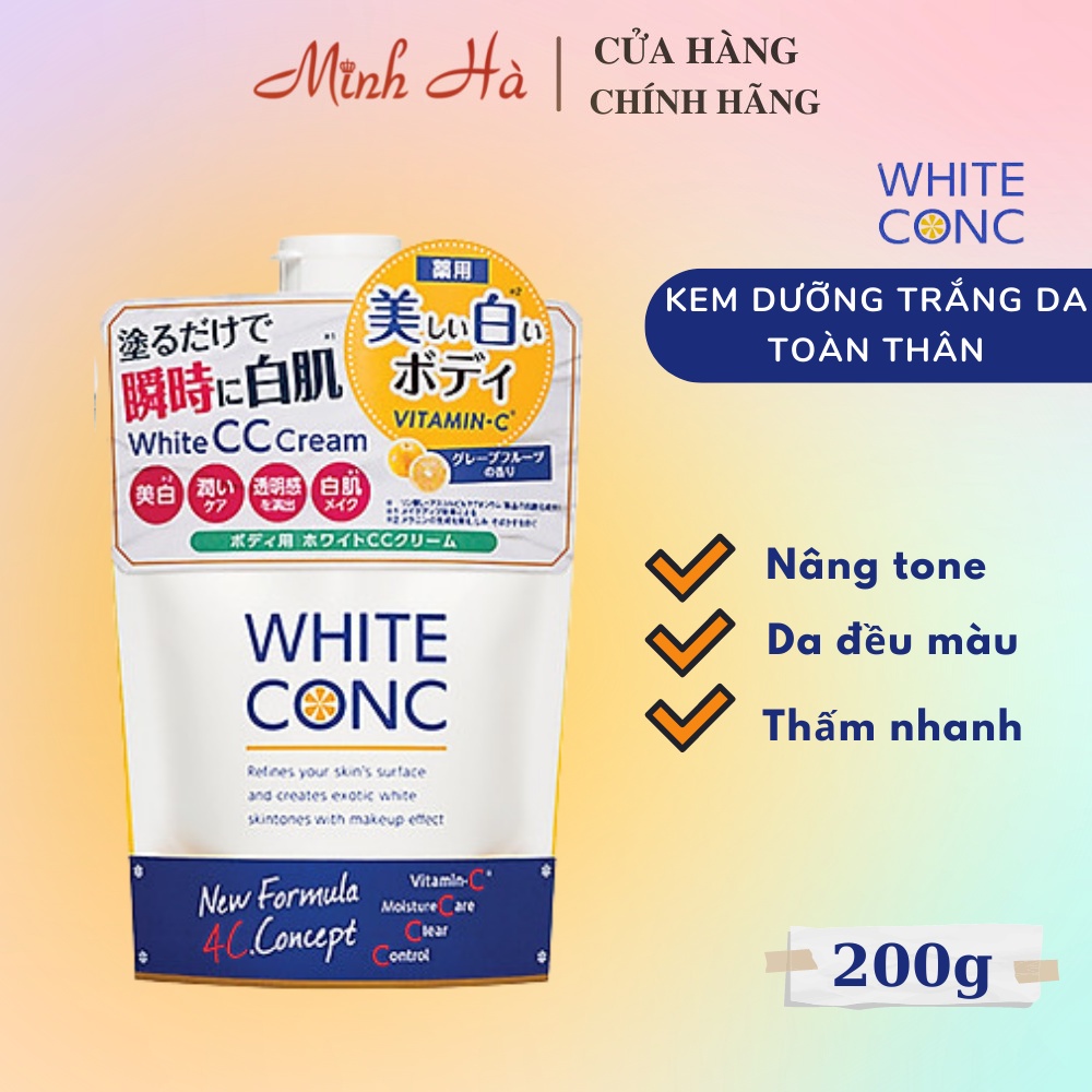 Dưỡng thể White Conc CC Cream 200g giúp dưỡng trắng da toàn thân