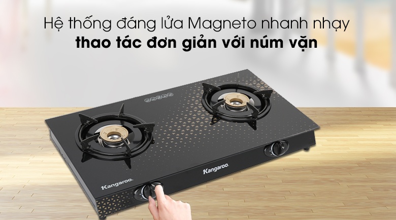 Bếp gas đôi dương kính Kangaroo KG8G1C/KG8G1A 
