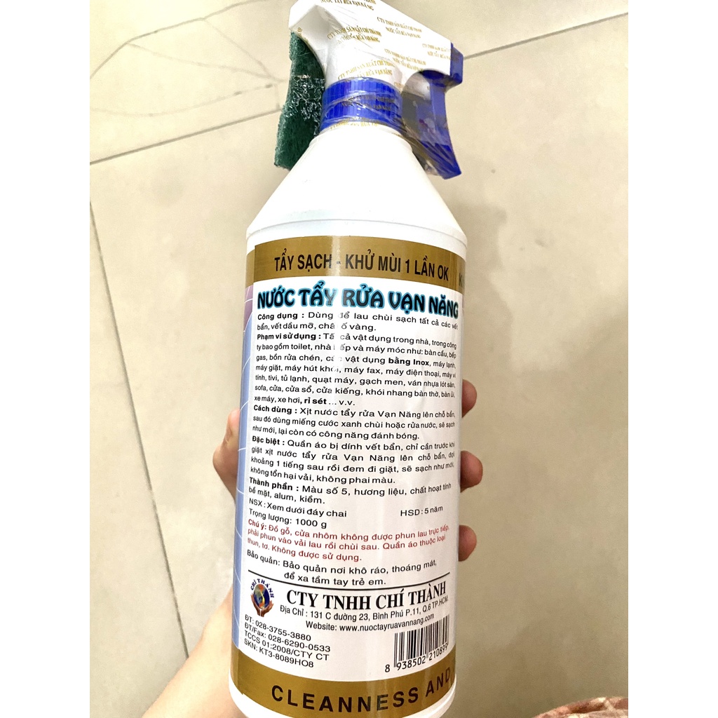 (VTĐL)Chât tẩy rửa vạn năng Sủ Bào 1000ml