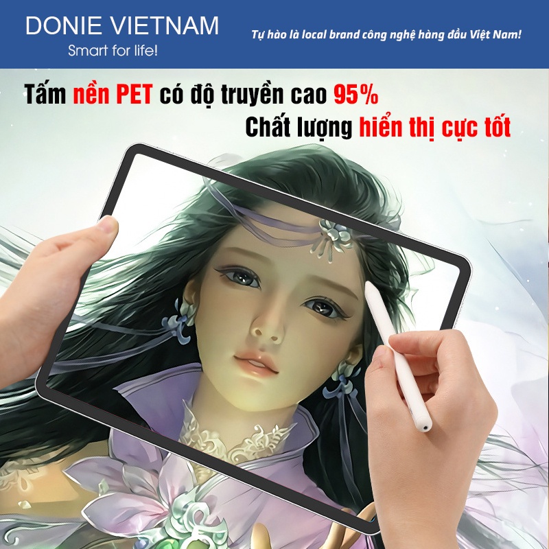 Miếng Dán Paperlike Nam Châm Tháo Rời, Chống Chói Vân Tay Gen 10/11 Air 6/7 Pro 11" 13" | Donie C06