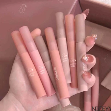 daimanpu Son môi dạng lỏng Velvet Matte Son môi không thấm nước Son môi màu nude lâu trôi Son môi màu đỏ NICEYY ྇