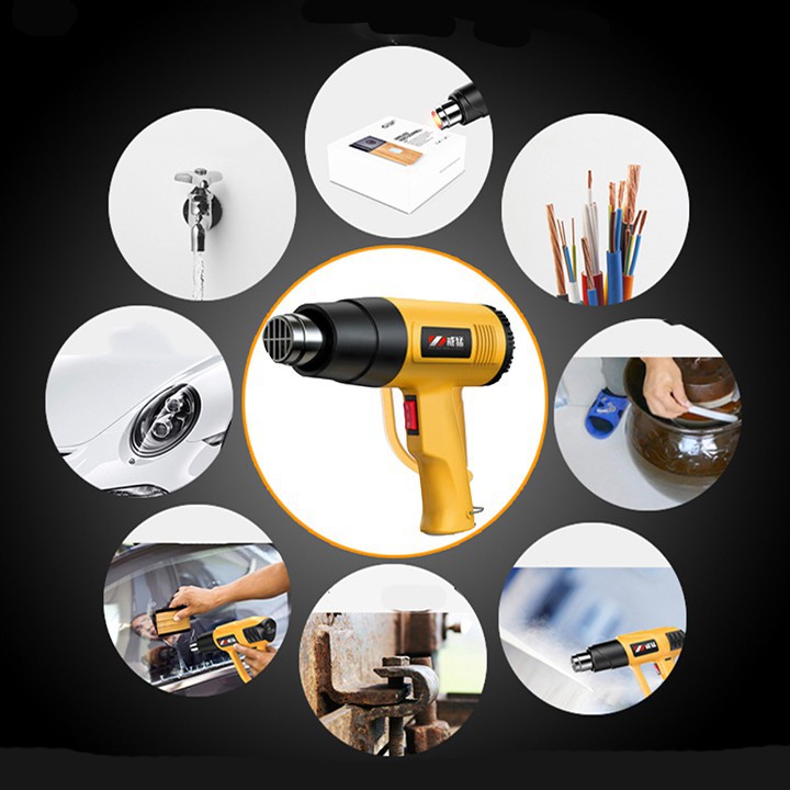 Máy khò nhiệt màng co 1800w thổi hơi nóng sấy nilong đóng hàng