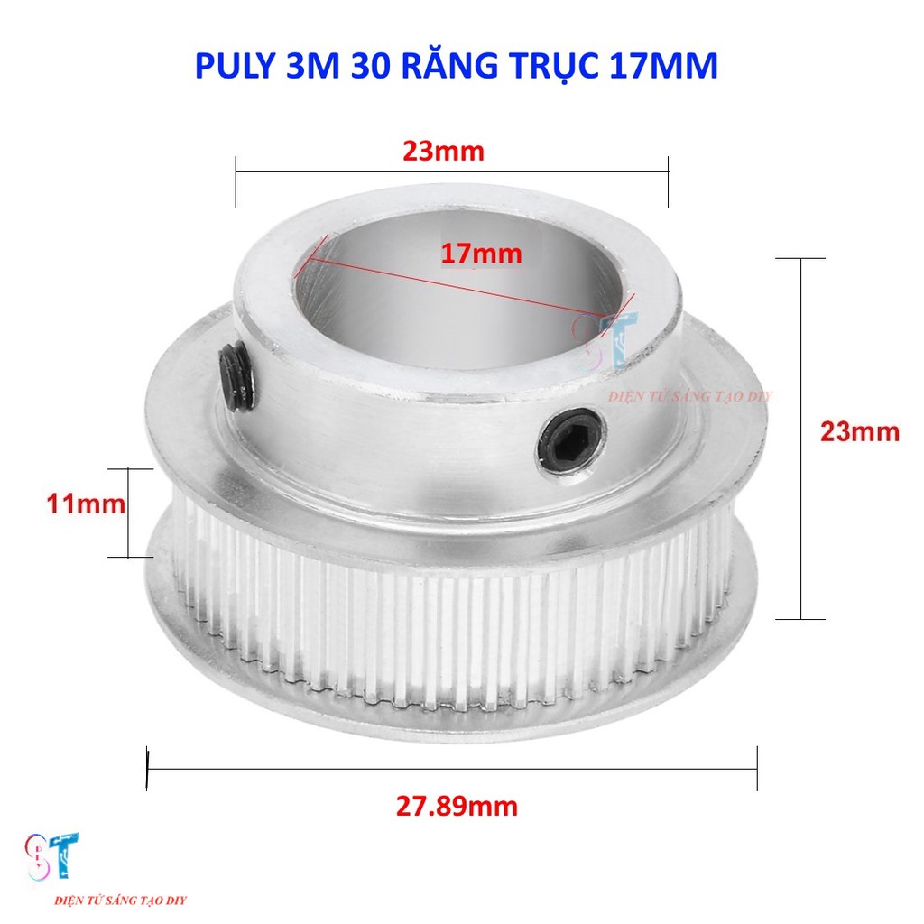 Pulley Bánh Răng Nhôm 3M 30 Răng Rộng Đai 11mm | Shopee Việt Nam