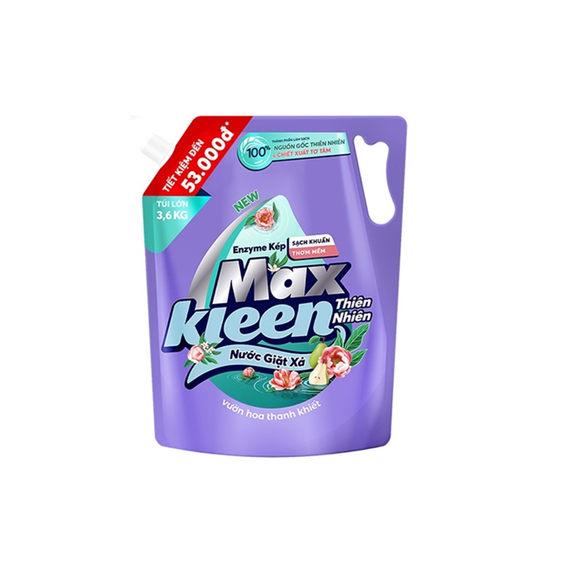 Ảnh Túi Nước Giặt Xả MaxKleen Thiên Nhiên Vườn hoa thanh khiết 3.6kg 1