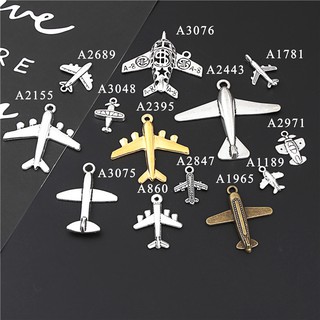 10 Chiếc Cổ Sliver 3D Đáng Yêu Máy Bay Quyến Rũ Bay Du Lịch Máy Bay Mặt Dây Chuyền Làm Đồ Trang Sức Handmade Phụ Kiện