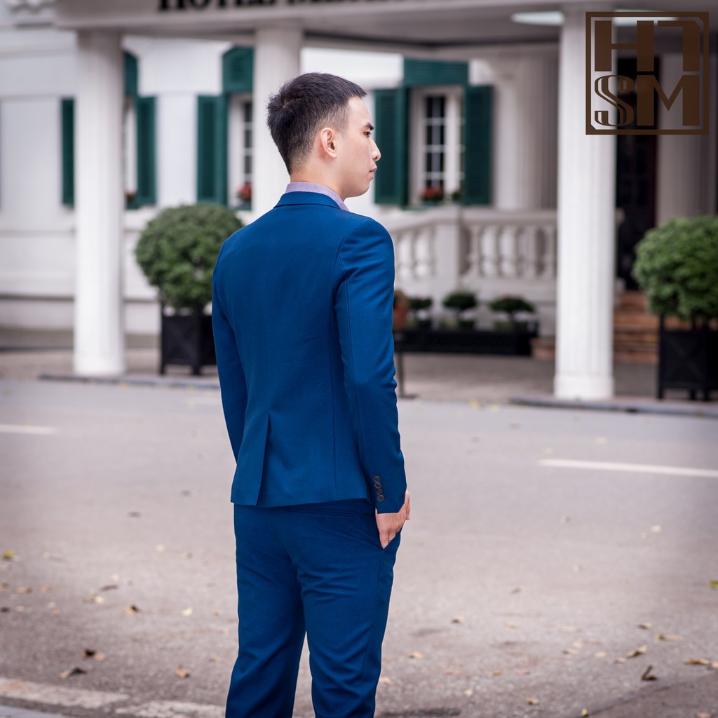 Áo vest nam HTSM thời trang 1 khuy cổ 2 ve HTSM vải 79 cao cấp (lẻ áo)