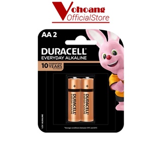 Pin AA Duracell Alkaline 1.5V Vỉ 2 viên dung lượng cao chống chảy - Hàng chính hãng