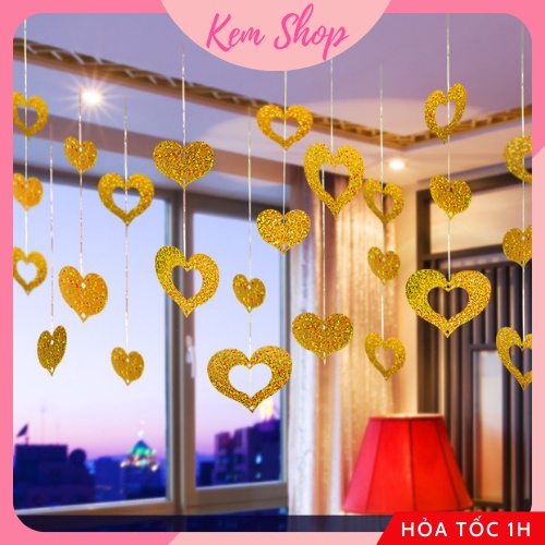 Dây trái tim buộc bóng thả trần trang trí sinh nhật, tiệc cưới, kỷ yếu - K308