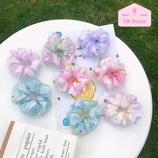Scrunchies cột tóc Galaxy 2 lớp ombre buộc tóc