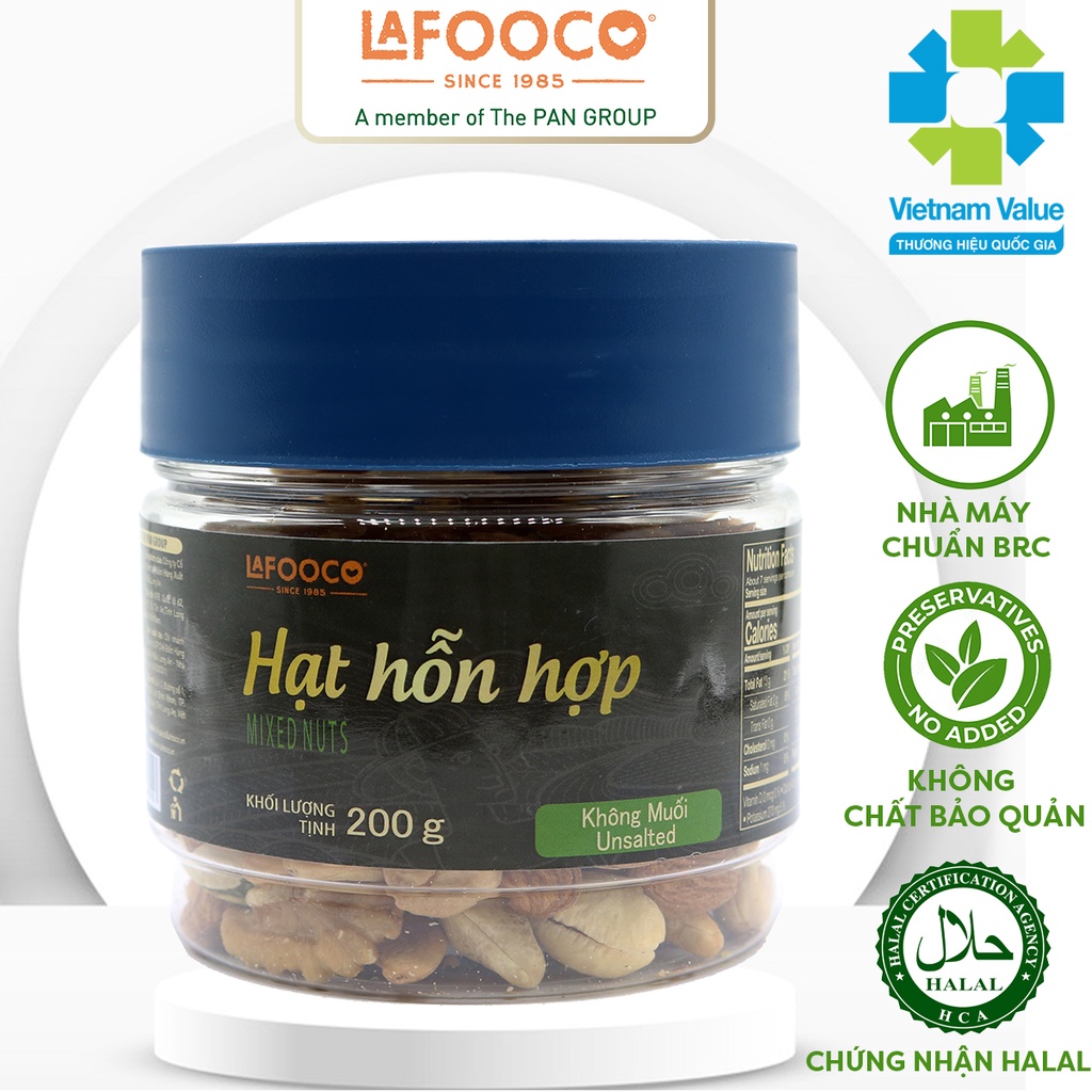 LAFOOCO Hạt hỗn hợp sấy không muối hủ 200g