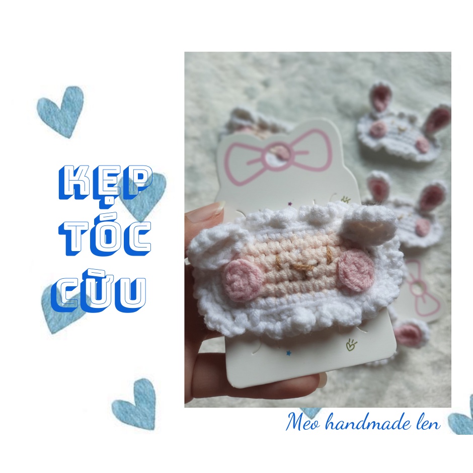 Kẹp tóc thỏ và cừu - Handmade len - Amigurumi