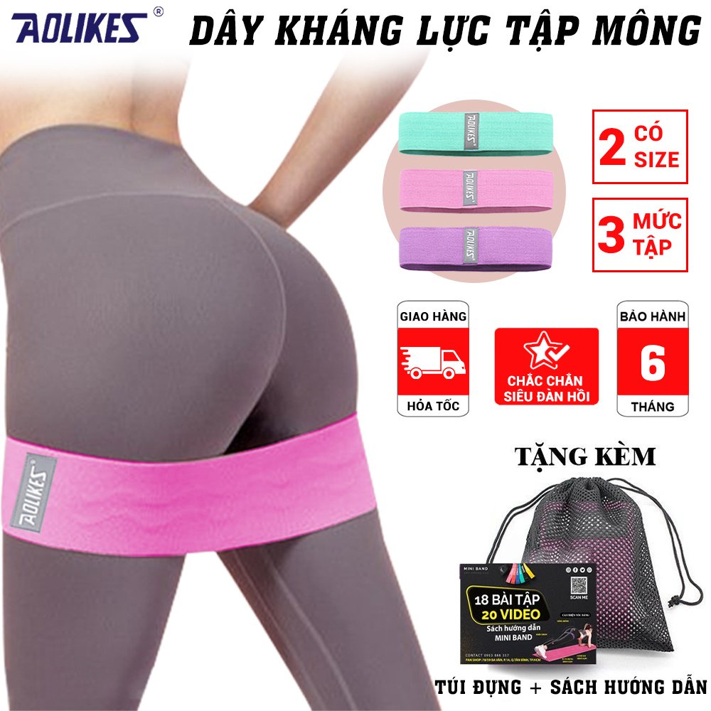 Mô tả Dây kháng lực vải miniband tập mông Aolikes 3604 - 2