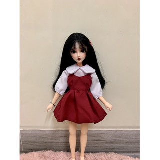 Set áo sơ mi váy dây size blythe, ob24,xinyi