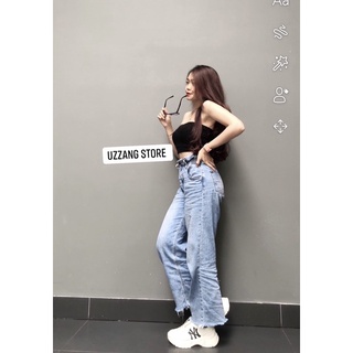Áo ống croptop kiểu nữ đen trắng trơn bozip ôm body thun gân co giãn xinh VANISA CT035