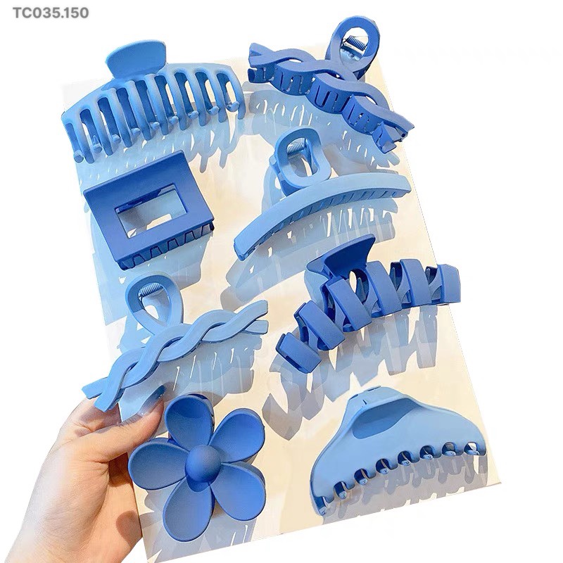 Set kẹp tóc Maihouse nhiều kiểu dáng xinh xắn lớn nhỏ màu xanh lá xanh biển xanh bơ trẻ trung - TC035