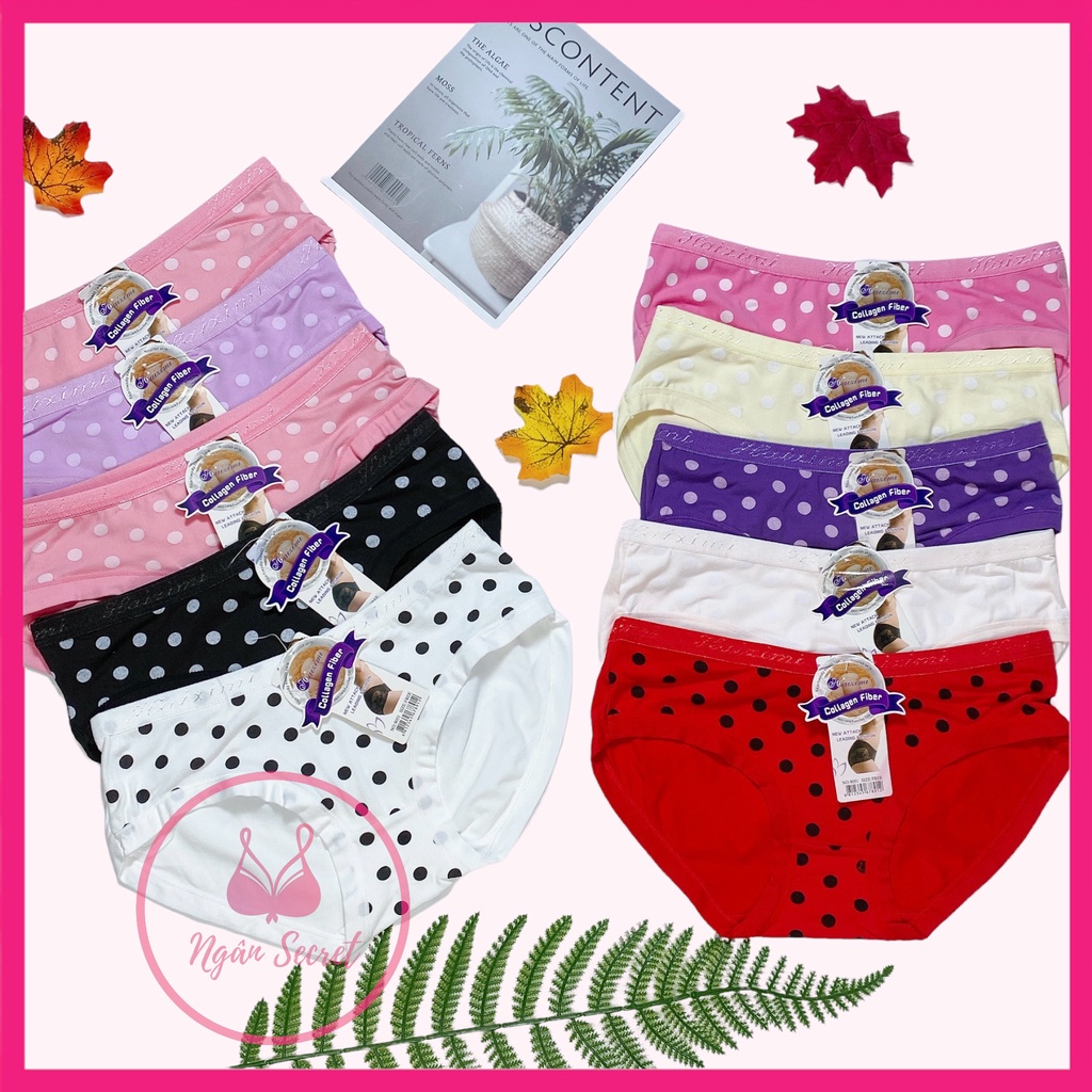 Combo quần lót nữ cotton Chấm Bi dễ thương cho bé, 30kg - 45kg