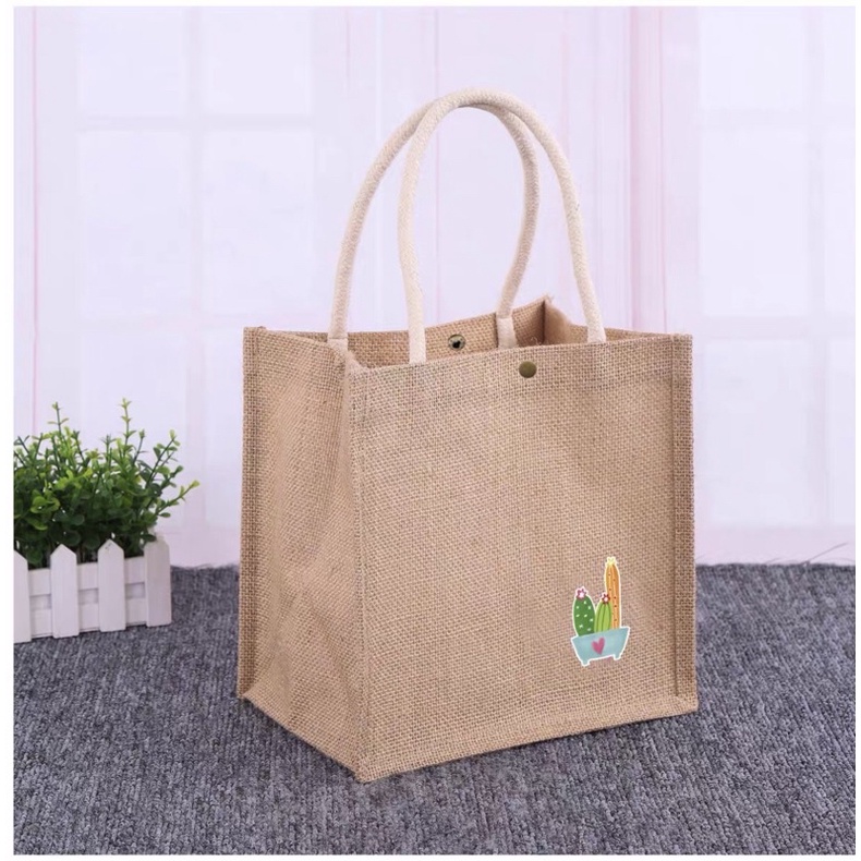 Túi cói bố xương rồng xinh xẻo 🌵