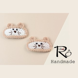 Kẹp tóc con chuột hamster bear cho nữ và bé gái dễ thương 5cm |Cặp tóc mái len |Shop Rô Handmade