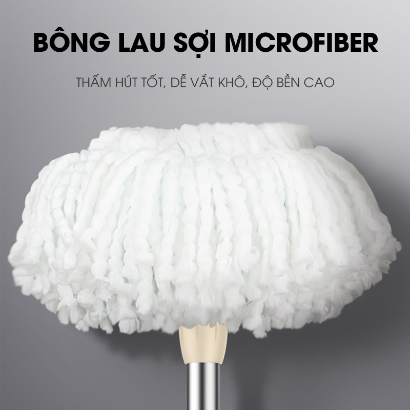 Ảnh Bộ thùng lau nhà thông minh Samono BCT704 hai bánh xe 1 ngăn kèm cây lau tự vắt xoay 360 độ, tiện lợi, siêu sạch 4