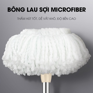 Samono Bộ thùng lau nhà thông minh hai bánh xe 1 ngăn Bonbox BCT704 kèm cây lau tự vắt xoay 360 độ, tiện lợi, siêu sạch