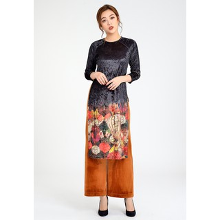 Áo dài nữ dáng cách tân bằng nhung LAMER sang trọng, nữ tính L61A18Q043