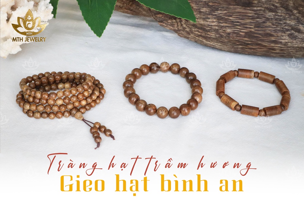 Mô tả Vòng Tay Trầm Hương Chuỗi Tràng Hạt 108 6 7 8mm Trầm Tốc Việt - An Yên - Thịnh Vượng - Tài Lộc - May Mắn | MTH JEWELRY - 5